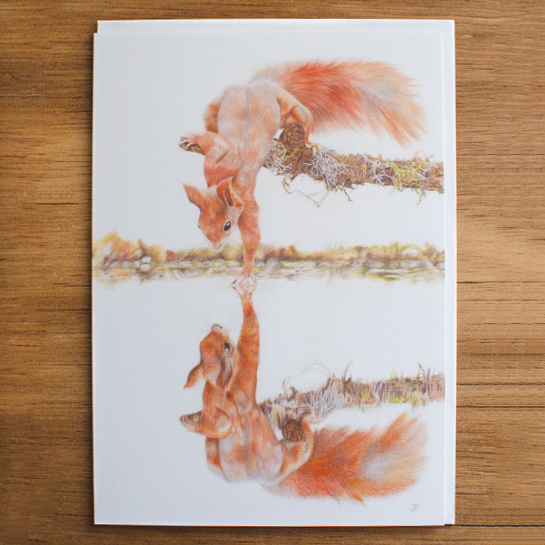 Touching the looking glass Greeting Card - Preview image  British Wildlife Art